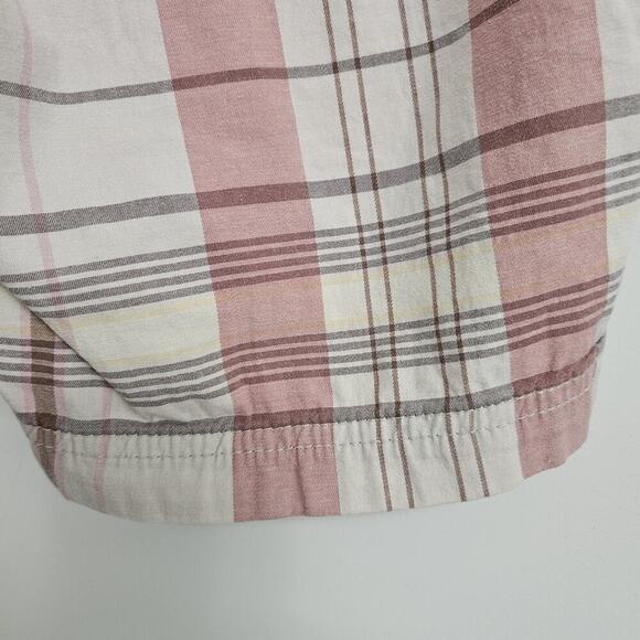 St. Johns Bay Women's Size 6 Bermuda Shorts Plaid Pink Tan Brown Pockets - Picture 7 of 11